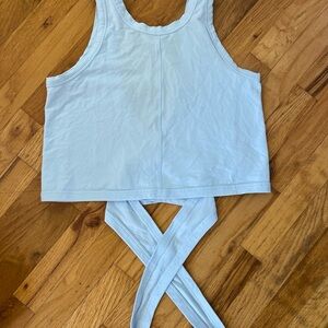 Lululemon It’s a Tie Cropped Wrap Tank Light Blue Size 2